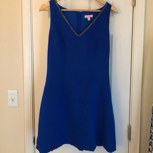 Lilly Pulitzer Blue Dress with Gold Details